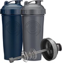 28-Ounce Shaker Şişe, Action-Rod Mixer | Shaker Cups with Motivasyonal Wordss | Protein Shaker Şişesi Domuz Free ve Dishwasher Güvenli | Gray & Navy