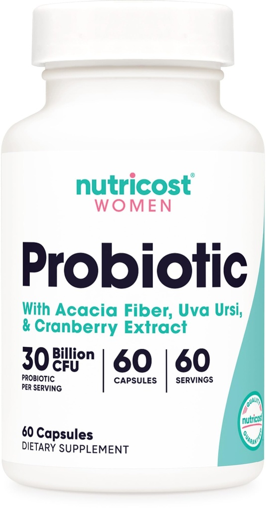 Kadınlar için 30 Milyar CFU, 60 Capsules - Acacia Fiber ile Kompleks, Uva Ursi & Cranberry Ekstraksiyon, Non-GMO & Gluten Free