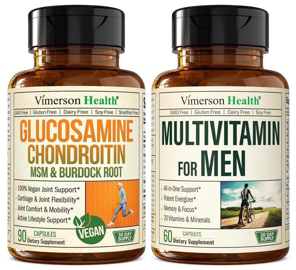 Vegan Glucosamine Chondroitin MSM Ortak Destek Tamam & Erkekler için Çokvitamin