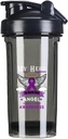 Kahramanım Şimdi My Angel Pancreatic Cancer 18 Ounce Shaker Şişe İçecek Mixer Leak-proof Pre Workout Protein Shakes Meal Yenileme Shakes Şişe 500ML/18 Oz Black
