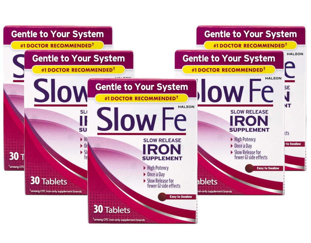 Slow release Iron Supplement, High Potency, Bir Gün, Sistemde Nazik, 30 Tablet (Pazarlama)