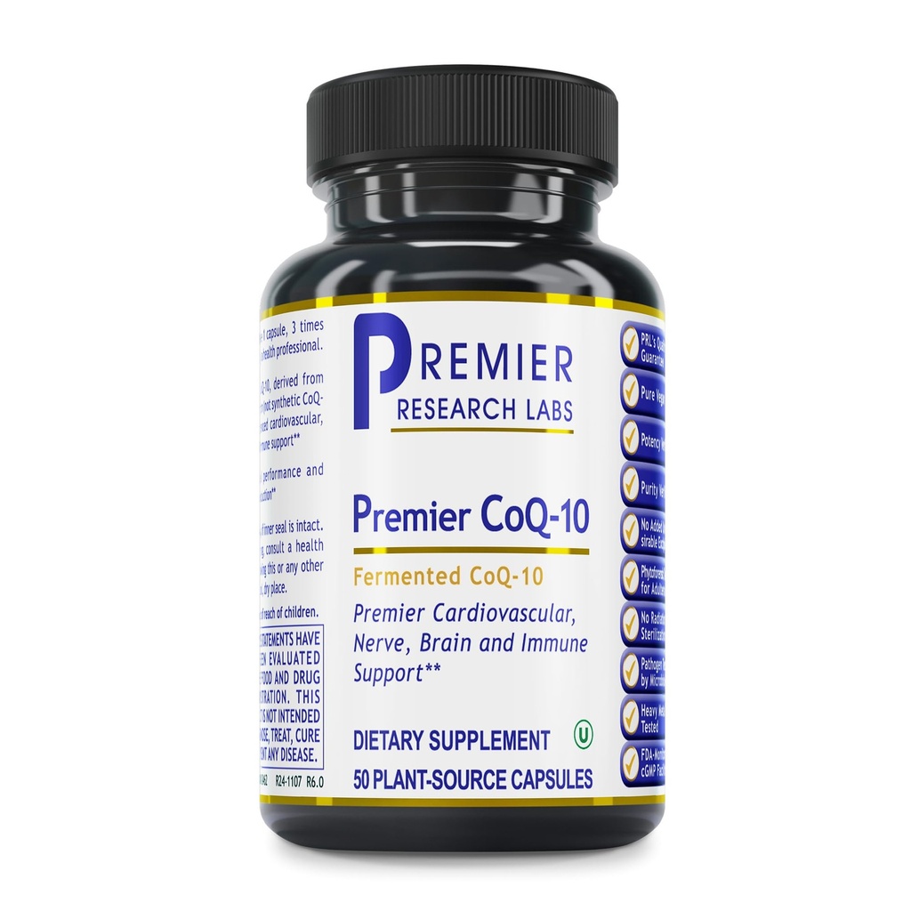 Quantum Nutrition Labs CoQ-10 Qultured - Coenzyme Q10, Co Q 10 Supplement, 100mg Capsules for Heart Health, Nerve, and Immune Support, Ubiquinol Co Enzyme Q-10 with Red Algae - 50 Vegetarian Capsules