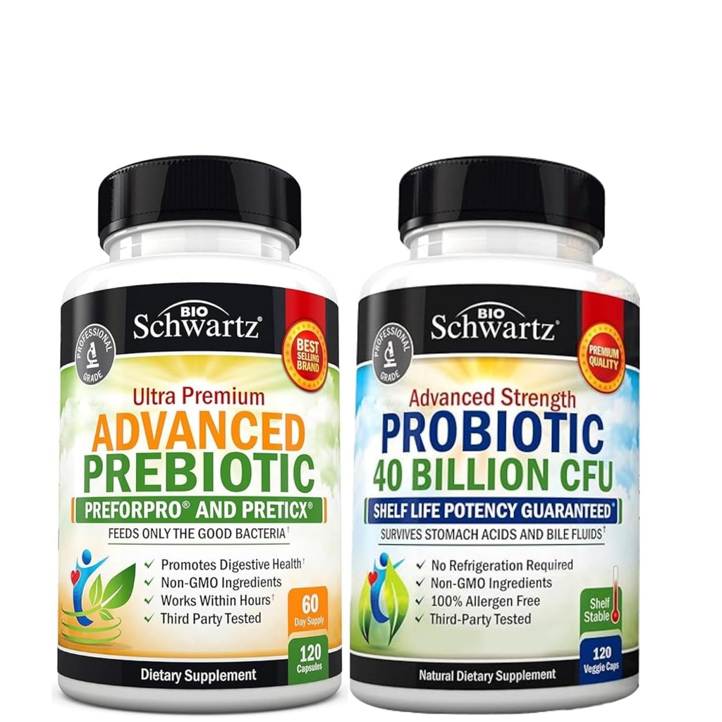 Gelişmiş prebiyotik Gut Health Supplement (2 Ay Supply) Plus 40 Milyar CFU Daily Probiyotik Supplement (2 Ay Supply)