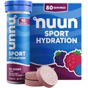 Nuun Sport Electrolyte Tabletleri, Magnezyum, Pyum, Chloride & sodyum, Gluten Free & Vegan, Tri-Berry, 8 Pack (80 Hizmet Toplamı)