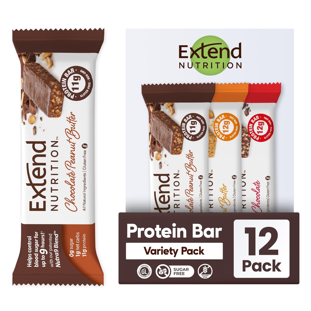 Sugar Free protein Bars, Perfect Diabetic Snacks, High protein ve Fiber, Açlık Kontrol & Steady Energy, Low Carb, Keto Friendly (12 Count, Diversity Pack)