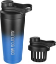 DIW 24 oz Shaker Şişe, Hızlı Çelik Gürültü Ücretsiz Tasarım ile Şişe Mix Şişe, Protein Mixes ve Pre Workout,Gym Cup Shaker (Black & Blue) için izole Metal Shaker Kupası