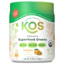 KOS Organik Superfood Greens Toz - Prebiyotik Fiber, Supergreens ve Adaptogens - USDA sertifikalı Organik, GMP sertifikalı Bir Tesiste Yapıldı - 28 Servisler Mango