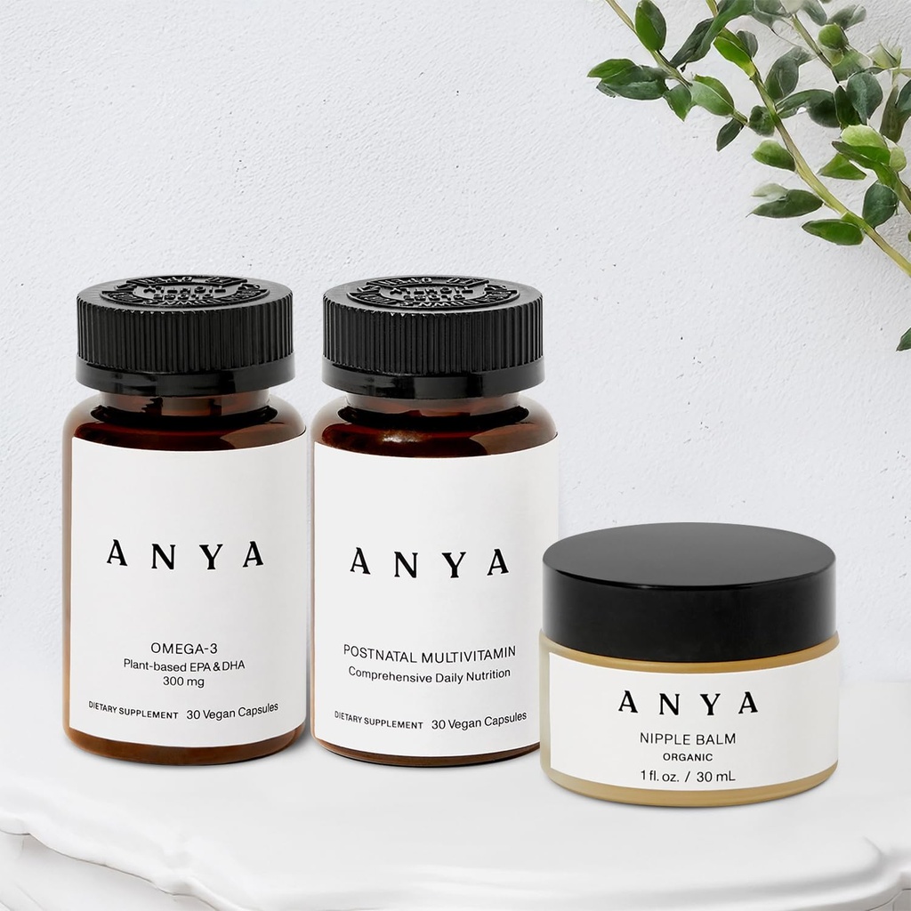 ANYA Multivitamin + Nipple Balm Schepartum Essentials for Women, Postnatal Supplements for Cookinging