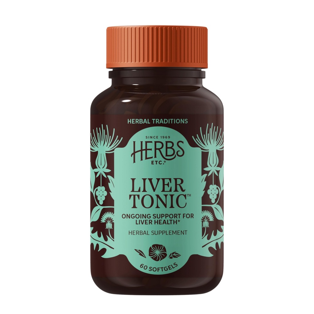 Herbs Etc. Liver Tonic - Gallbladder Health Supplement with Herbal Formula - Aid General Liver Health with Milk Thistle, Schisandra & Oregon Grape - Sağlıklı Bir Yaşamcı Destek - 60 Softgels
