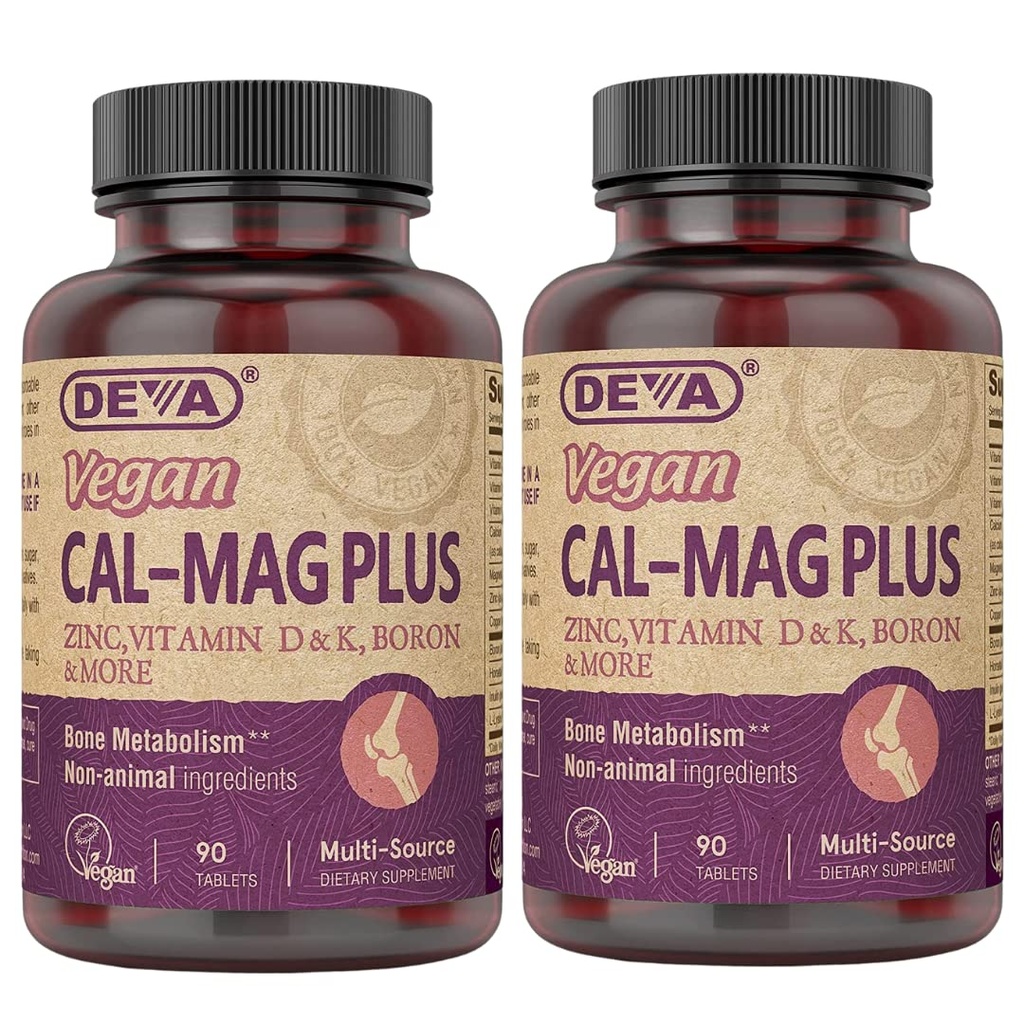 DEVA Vegandis Magnezyum Supplement 2Pack, Plus çinko, Vitaminler C, D & K, Boron, 90 Tablet Her Şey