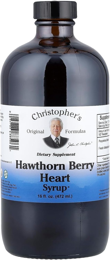 Christopher'ın Orijinal Formulaleri Hawthorn Heart Syrup - 16 fl oz | Natural Herbal Mix for General Wellness