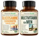 Glucosamine Chondroitin Turmeric MSM + Erkeklerin Multivitamin 2Bottle Supplement Sche for Him. Joint Health, Inflammatory Response, Immune Support, Anti Properties