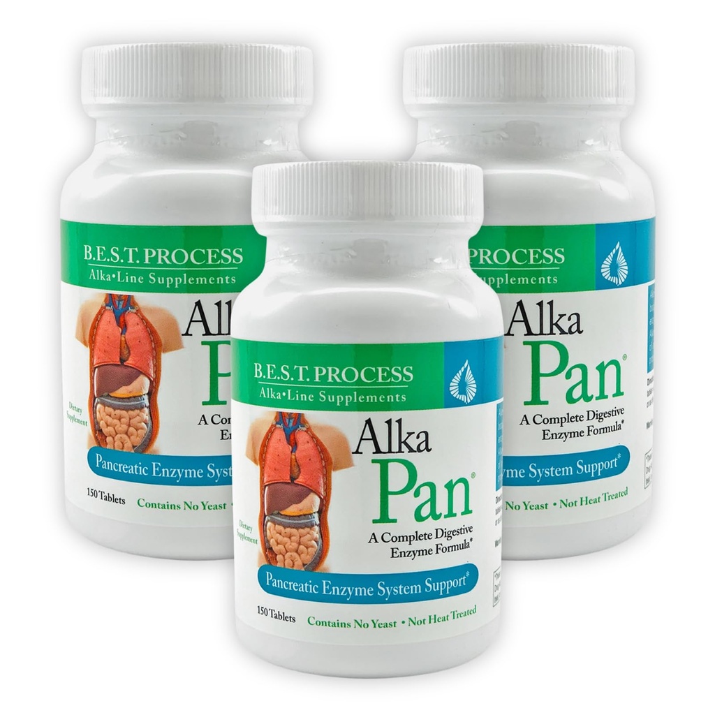 Alka•Pan (3 Pack) En İyi Süreç Yağı - Doğal Digestive Supplement - Pancreatic Enzymes with Antioksi-Rich Superfoods & Digestive Herbs