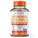 Wholesome Wellness Liposomal Vitamin C Capsules (200 Pills 1500mg Buffered) High Absorption, Immune System & Collagen Booster, High Dose Fat Soluble Immunity Support Ascorbic Acid, Natural Vegan
