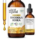 Wild & Organic Rhodiola Rosea Tincture - Mood Support - Rahatlama Rhodiola Supplement - Kök Ekstraksiyonu - Vegan, Sugar & Alkol Özgür - 2 fl ozz