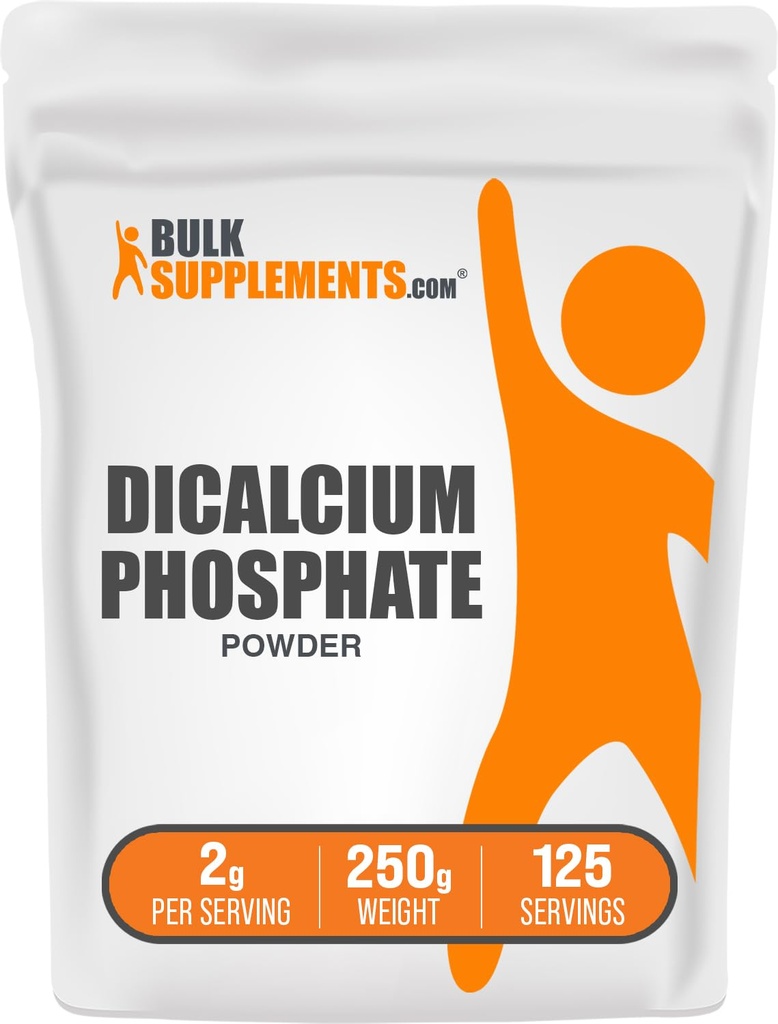 BulkSupplements.com Dicalcium Phosphate Toz - Steel Supplement, DCP Supplement - Unflavored & Gluten Free, 2g per Service, 250g (8.8 oz) (Pack of 1)