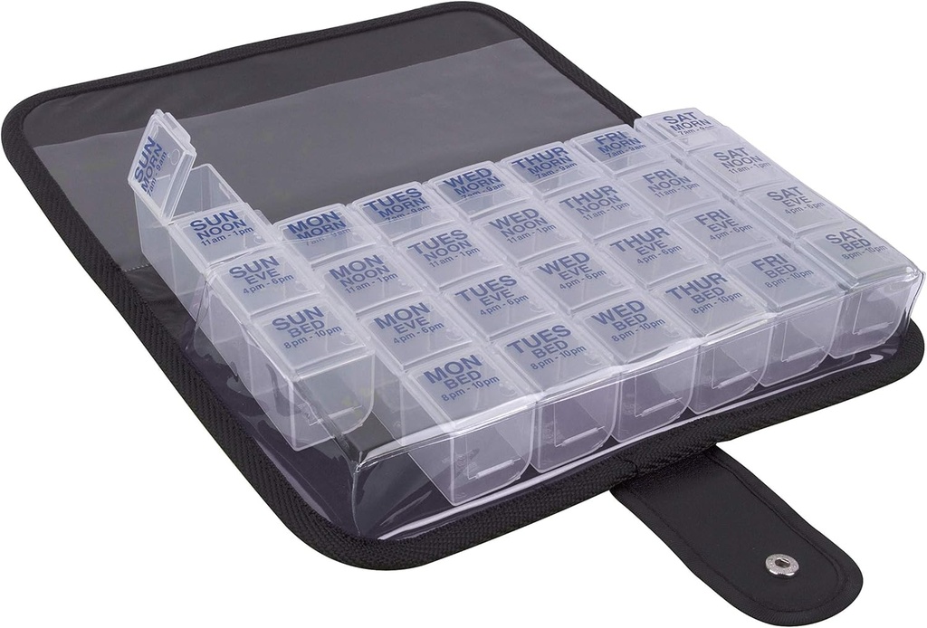EZY DOSE One-Day-At-A-Time Pill Case, Tıp Planlayıcı, Vitamin Organize Kutusu, Büyük Taşlama Vakası, Seyahat Dostu, Kullanımı Kolay, Temiz, Dağ Ücretsiz