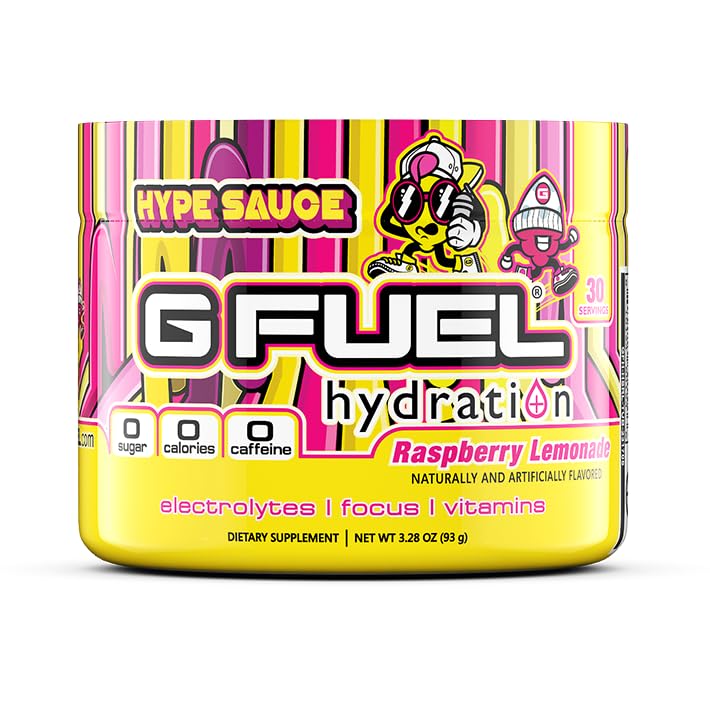 G Fuel Hype Sauce Supreme Hydration, Electrolyte Toz Mix for Energy & Focus, Sugar and Caffeine Free Supplement with Essential Vitamins & Minerals, Raspberry Lemonade Flavor, 3.3 oz - 30 Hizmetler