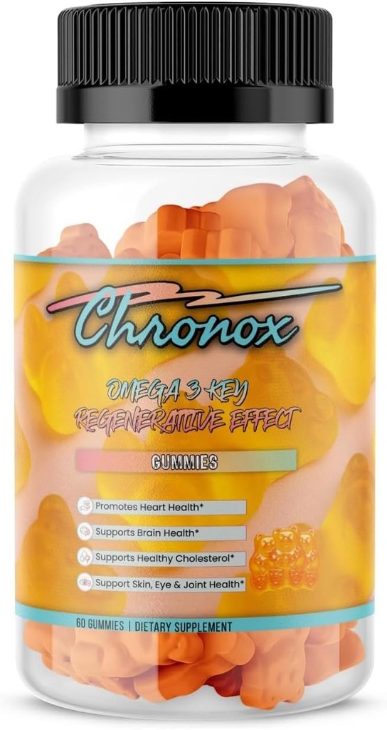 Chronox Orange Flavor Omega 3 Fish Oil Gummies for Yetişkinler - Delicious Chewable Omega 3 Supplement with Fish Oil - Pills Alternative and Non-GMO Gummies for Daily Health - (60 Count)