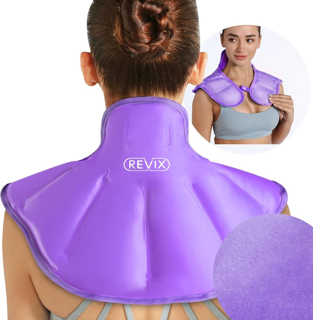 REVIX Omuzlu Buz Paketi, Üst Geri Tiranlık için Büyük Boyunca Buz Paketi, Soothing Discomfort ve Fatigue, Mor