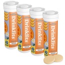 İçecekler Orange Daily Electrolyte Hydration Tabletleri (4) Tube Sche | 0g Sugar – Natural Sports Drink – Great Taste | 4 Pack (40 hizmet)