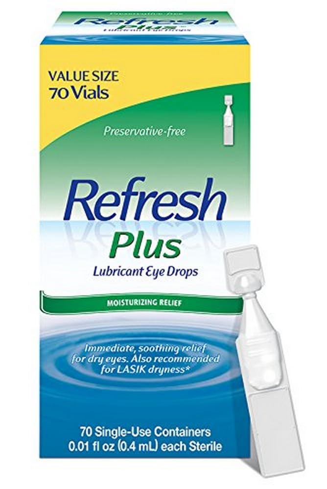 Yeni Plus Lubricant Eye Drops For Kuru Eyes, Preservative-Free,Value Boyut, 0.01 Fl Oz Single-Use Konteyners, 70 Count