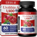 Urolithin A Supplement 1000 mg Plus Trans-Resveratrol, Anthocyanins, Green Tea, Sağlıklı Ağlama, Destek Hücreleri ve Enerji Erkekler ve Kadınlar için 60 Capsules ve Enerji, 60 Capsules