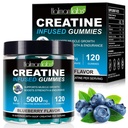 Erkekler ve Kadınlar için Kretine Gummies - 120 Kont, 5000 mg Kretine Monohidrat, Zero Sugar, Muscle growth & Strength Branson, Pre-Workout Energy Supplement