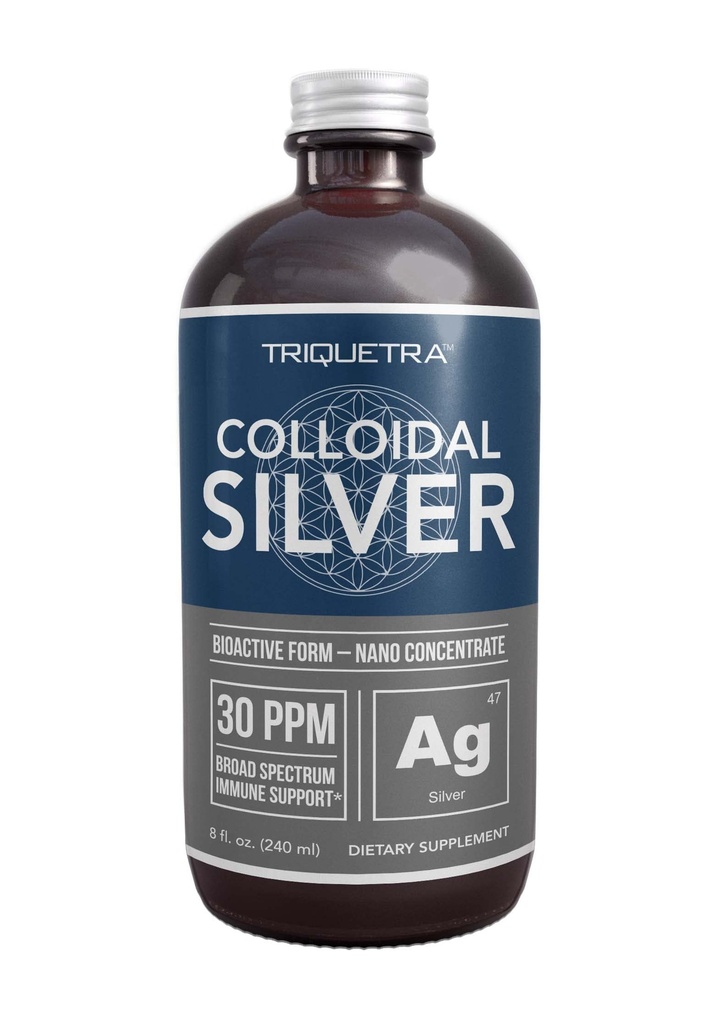 Bioaktif Colloidal Silver - 8 oz, Glass Şişe, Vegan, Güvenli Doss en yüksek etkililiği olan - Nano Ions, 30 PPM - Immune Support (48 Hizmet)