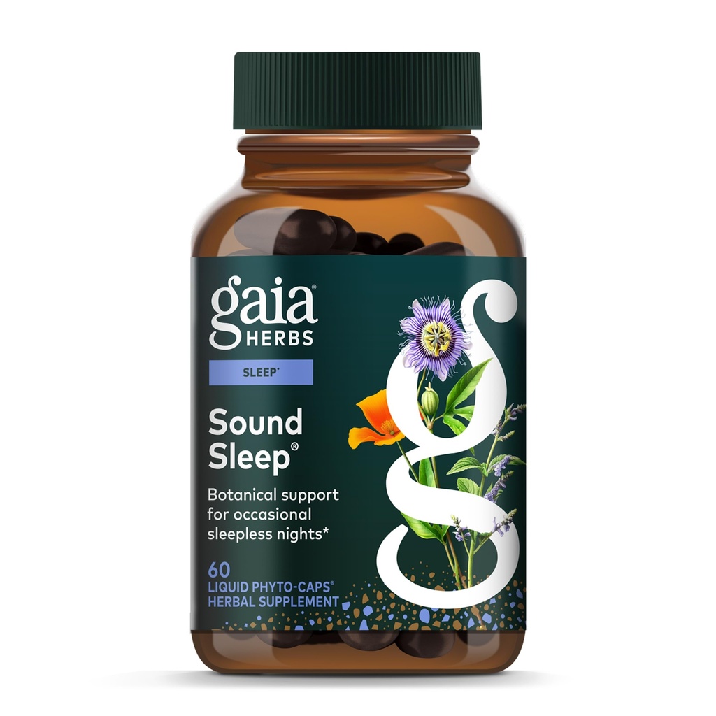 Gaia Herbs Ses Uyku - Calm & Relaxation - Valerian Root, Passionflower & More - 60 Vegan Sıvı Phyto-Capsules (20-Day Supply)