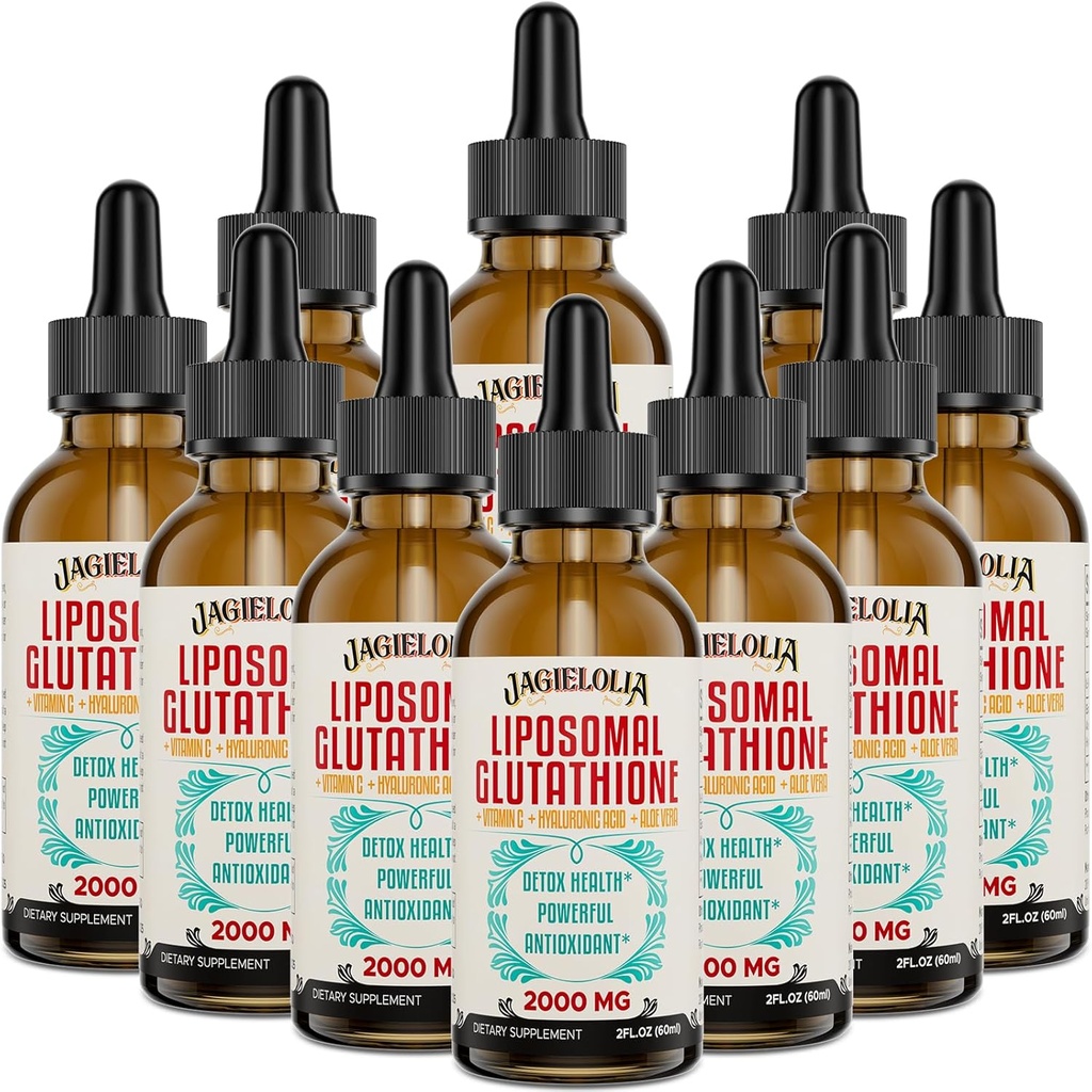 Liposomal Glutathione Liquid 2000MG – Antioxidant Detox Supplement for Women & Men, Aging Defense, Liver Function & Energy, with Hyaluronic Acid + Aloe Vera + Vitamin C, Natural & Vegan, 20 FL.OZ