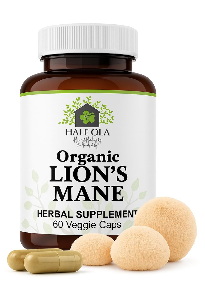 Lions Mane Supplement Capsules - Non-GMO & Kosher Certified Lions Mane Mushroom Capsule for Cognitive Function, Nerve Health, Brain Cell Growth, Improve Focus & Memory - 60 Capsules