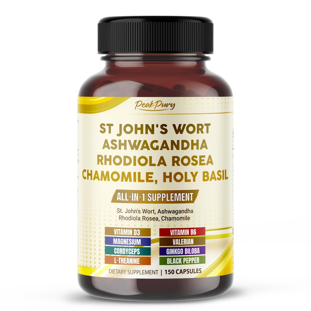 St. John's Wort Ashwagandha Rhodiola Rosea Chamomile - ABD'de Made in USA