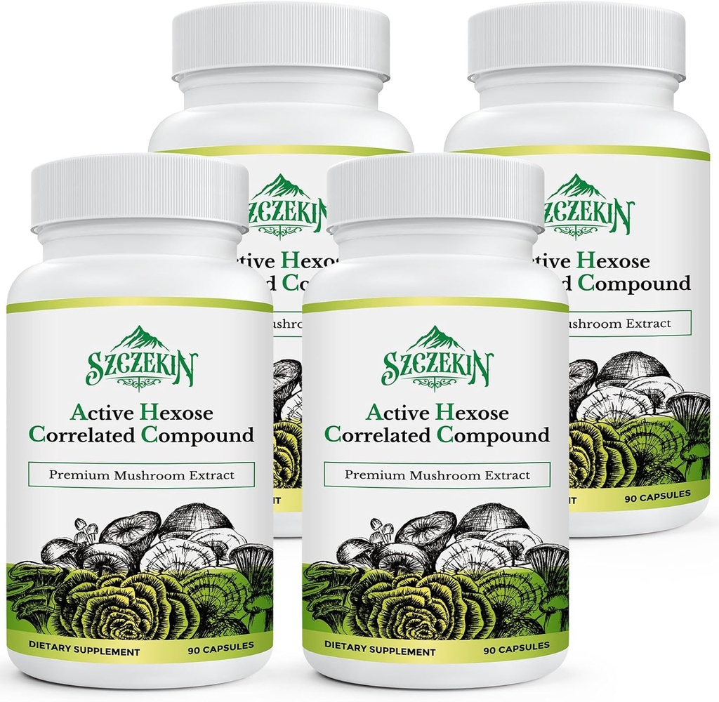 Aktif Hexose Corlev bileşikler 1500 mg Supplement, Natural 8 Mushroom Extract Supplement, Immune System, Liver Function, Natural Killer ve T Hücreler Aktivitesi, 360 Veggie Capsules