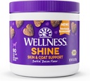 Wellness Barkin' Bacon Yumuşak Chew Skin & Coat Supplements for Dogs, 90 Count