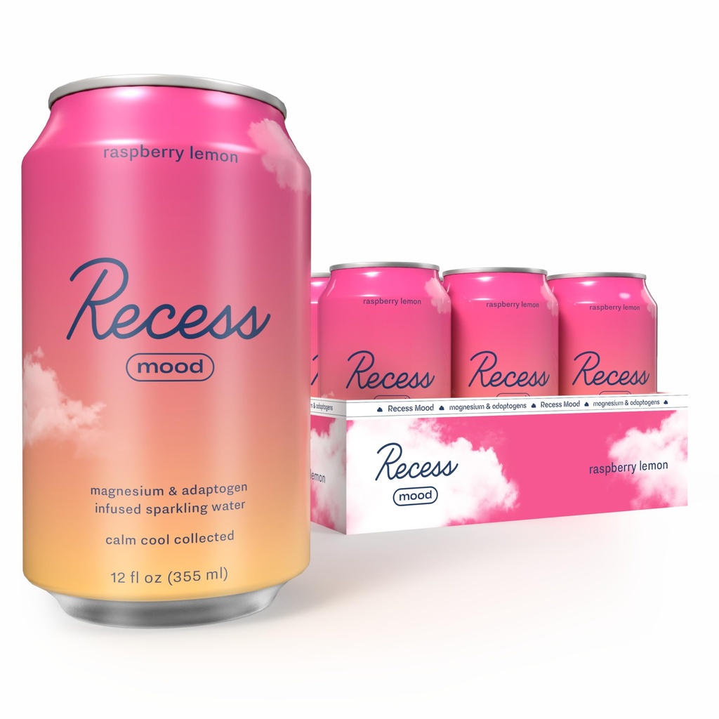 Mood Magnezyum & Adaptogen Drink, Calming Relaxation İçecek, 12 ounce (Raspberry Lemon, 12 paket)