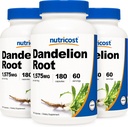 Nutricost Dandelion Root 525mg, 180 Capsules (3 Şişeler) - 1575 mg Hizmet, Non-GMO, Gluten Free