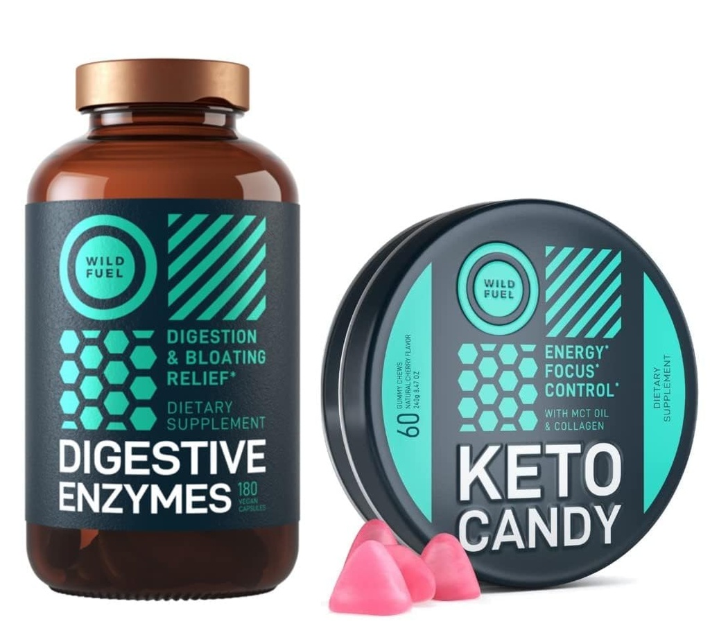 WILD FUEL Zhong Candy ile MCT Oil and Collagen ve Digestive Enzymes with Probiyotik and Prebiyotik ScheEL