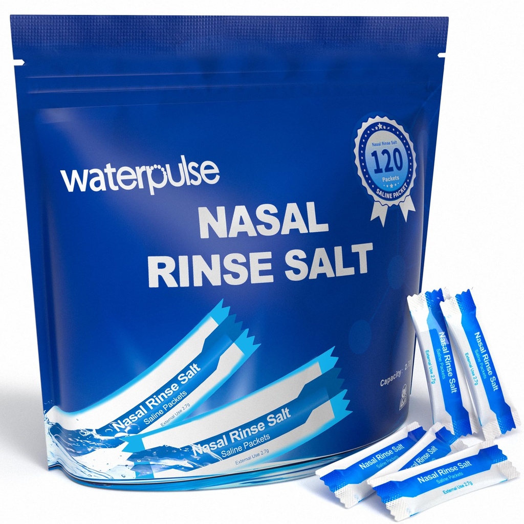 120 Saline Packets,Sinus Neti Pots,Neti Pot Salt Packets Bireysel olarak sardı,Nasal Rinse Packets Neti Pot Salt Nasal Irrigation System,Nasal Wash Squeeze Şişe & Sinus Relief