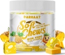 Demir Yumuşak Chew Vitamin C | Pineapple Flavored | Gluten Free | Kadın Erkek ve Çocuklar için Demir Supplement | 60 Kont | 2 Ay Supply