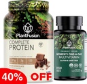 PlantFusion protein Toz & Organik Kadın Multivitamin Paketi - BCAAs, Clean Materialss ve Delicious Flavor Plus 19 Essential Vitamins for Energy, Immunity & Heart Hea