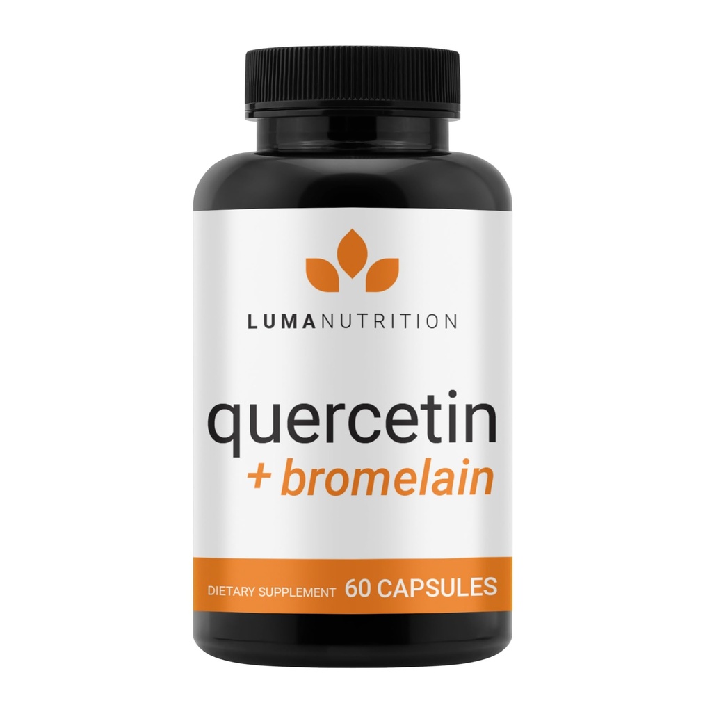 Luma Beslenme Quercetin 500 mg - Quercetin with Bromelain Supplement - Antioksi - Immune Support - Vegan & Gluten-Free - 60 Capsules