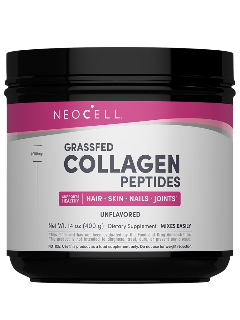 NeoCell Super Collagen., hizmet başına 10g Collagen., Gluten Free, Keto Friendly, Non-GMO, Grass Fed, Sağlıklı Saç, Skin, Nails ve Ortaklar, Unflavored Toz, 14.1 oz., 1 Canister