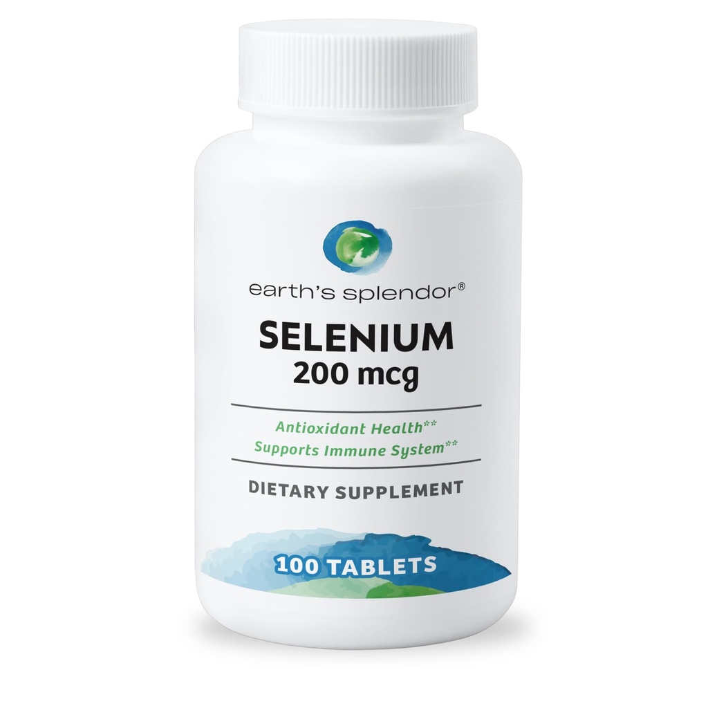 Dünya'nın Splendor Selenium 200 mcg Supplement for Men & Women, Support Antioksi Health and Immune System (100 Tabletler, 3+ Ay Supply)
