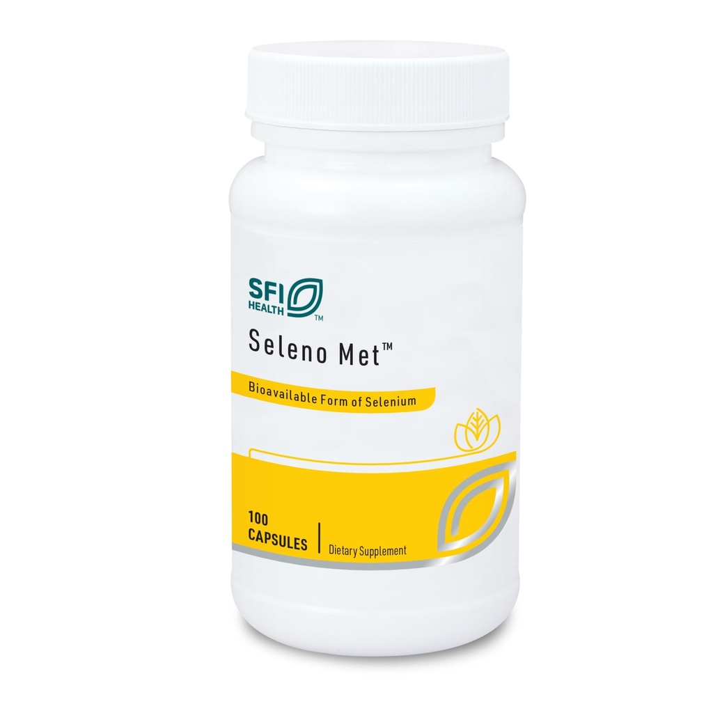 Klaire Labs SFI Health Seleno Met - 200 Milligrams Selenium Hipoallergenik Selenomethionine, Bio available Antioksi Support with No Yeast, Dairy & Gluten-Free (100 Capsules)