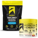 Yüzde 100 Whey protein Toz, Unflavored 2 lb & Hydration + Enerji Elektrolytes, Raspberry Lemonade 40 Hizmetler
