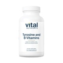 Vital Nutrients Tyrosine ve B Vitaminleri | Tiroid, Immune ve Nerve Support Formula | Adrenal Support Complex | Gluten, Süt, Soy Free | Non-GMO | 100 Capsules