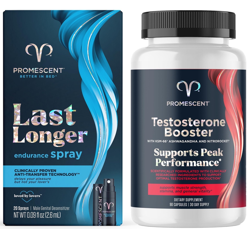 O'nun (2.6 ml) + testosteron ATM'i için Promescent Gecikme (LongJack), KSM-66 Ashwagandha, Horny Goat Weed Weed