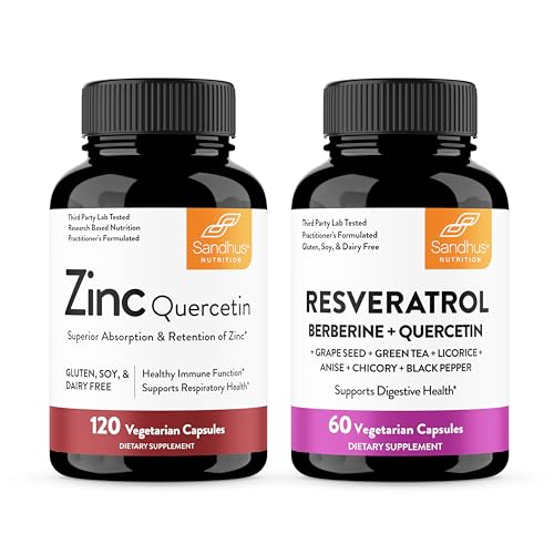 Sandhu'nun çinko Quercetin & Resveratrol Capsules | Destek Immune Health