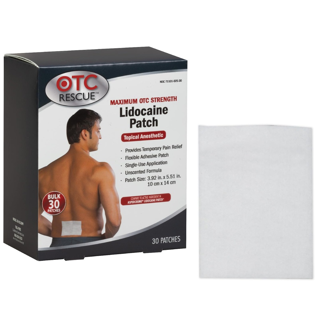 % 4 Lidoka Ağrısı Yardımı | En Çok OTC Güçlü | 30-Count | 3.93” x 5.51" | Soothes Minor Aches and Pains | Odor Free | Topical Anesthetic | Easy to Uygulama
